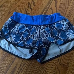 Size 6 lululemon shorts. Patterned blue
